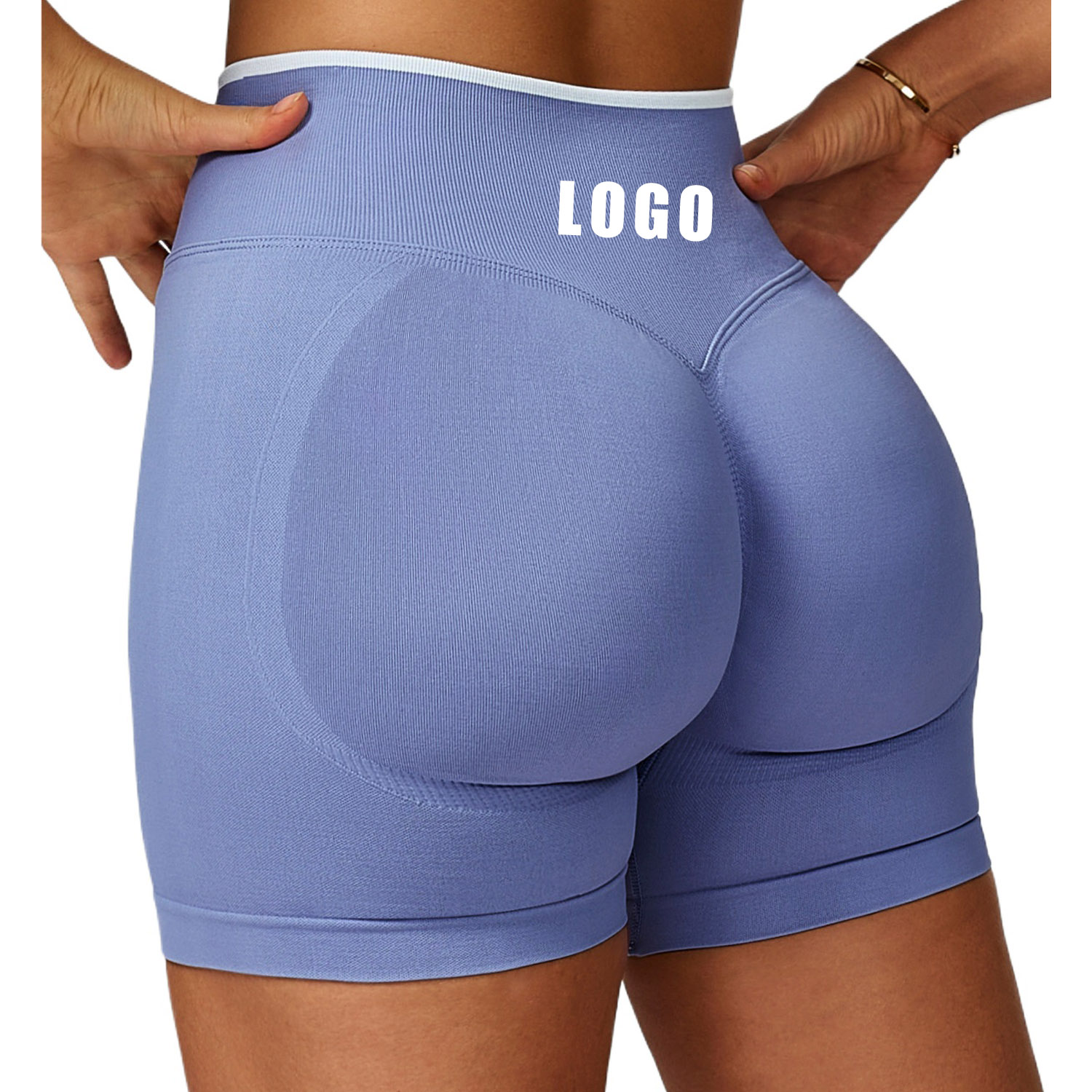 Yoga Fitness Logo - Custom LOGO women's seamless yoga shorts