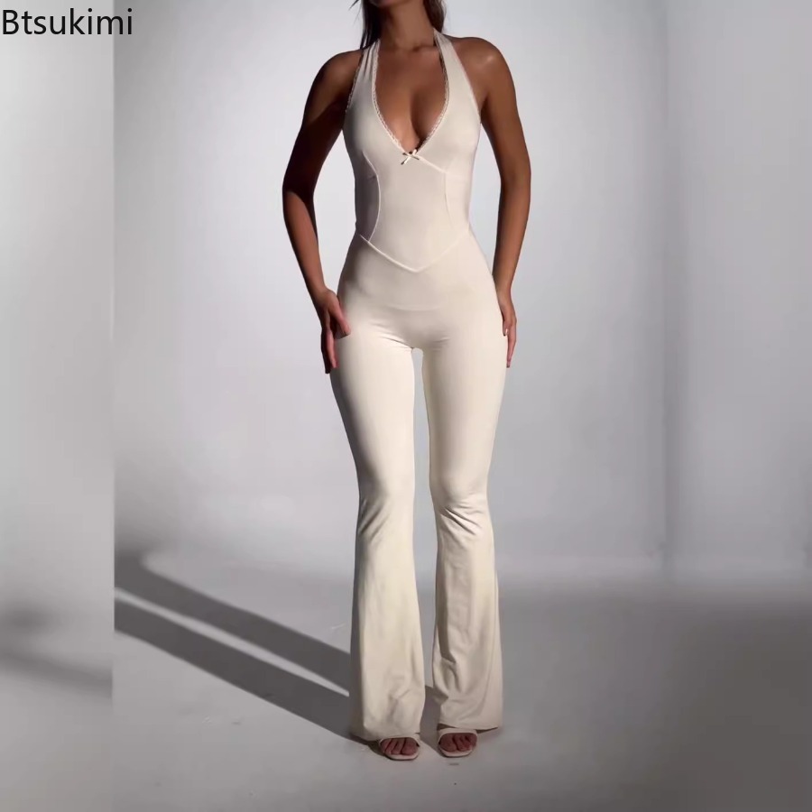Yoga Fitness Jumpsuit - New Sexy V-neck Jumpsuit Gym Women