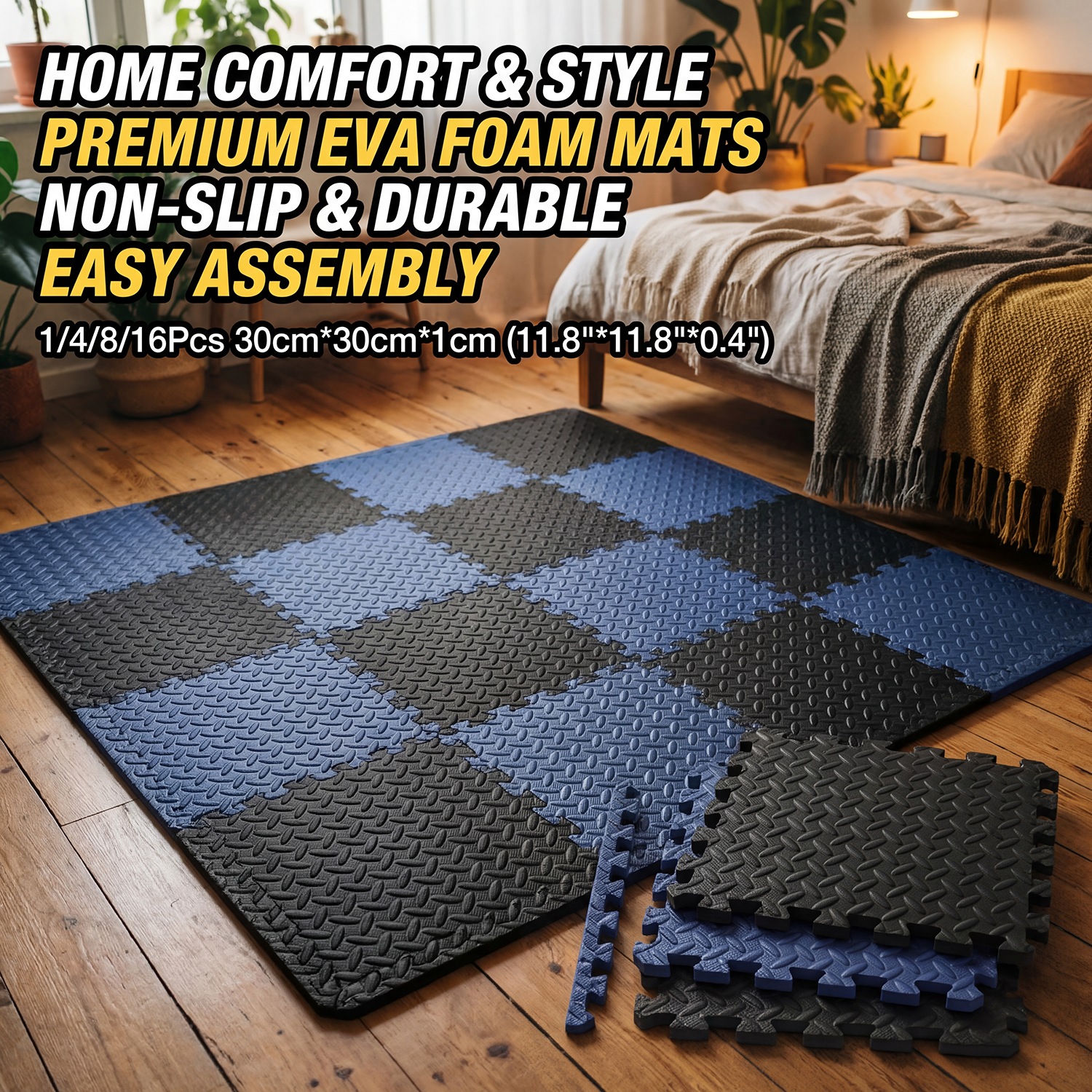 Yoga Fitness Hotel - 16Pcs 30cm EVA Foam Mat 1cm
