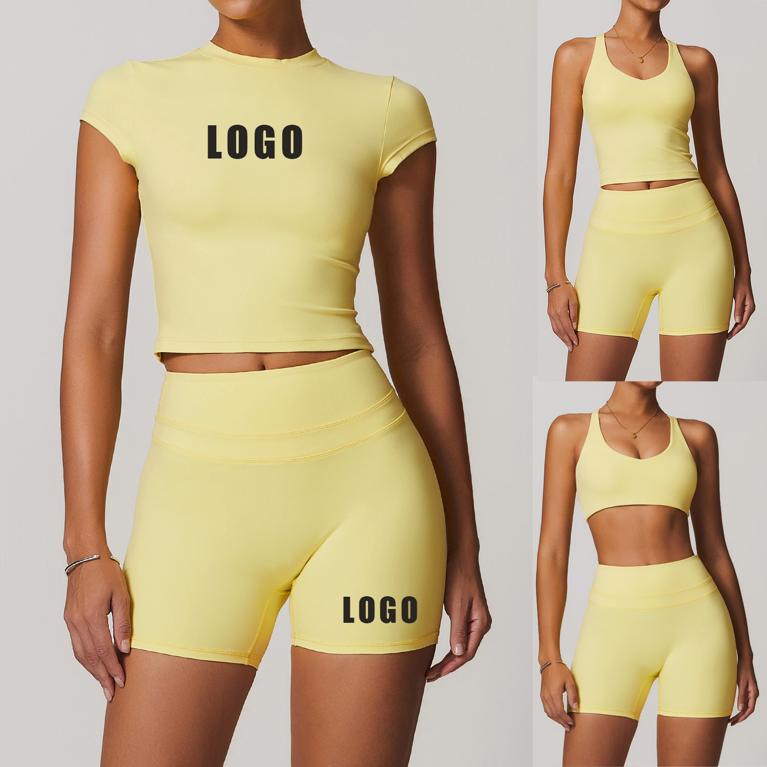 Yoga Fitness Logo - Customized LOGO women's grinding tight back
