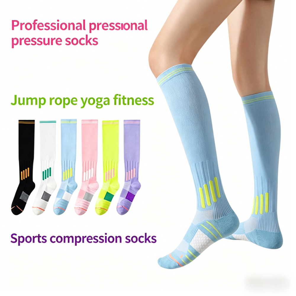 Yoga Fitness Youtube - Professional muscle sports long tube socks