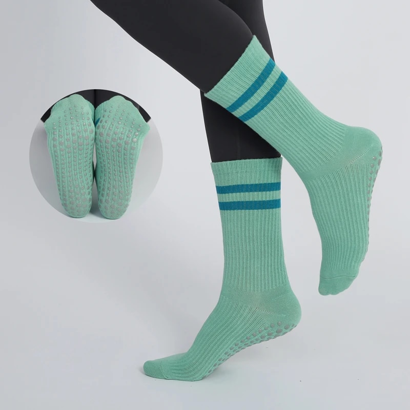 Yoga Fitness Youtube - Mid-tube Women Pilates Socks Breathable Anti-Slip
