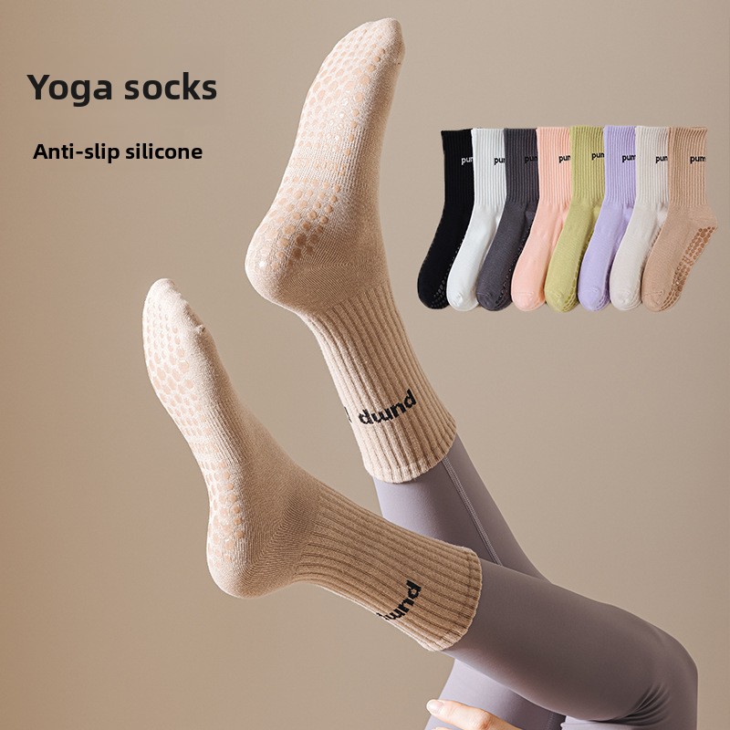 Women Mid Tube Yoga Socks Anti - Yoga Fitness Youtube のレビューと価格