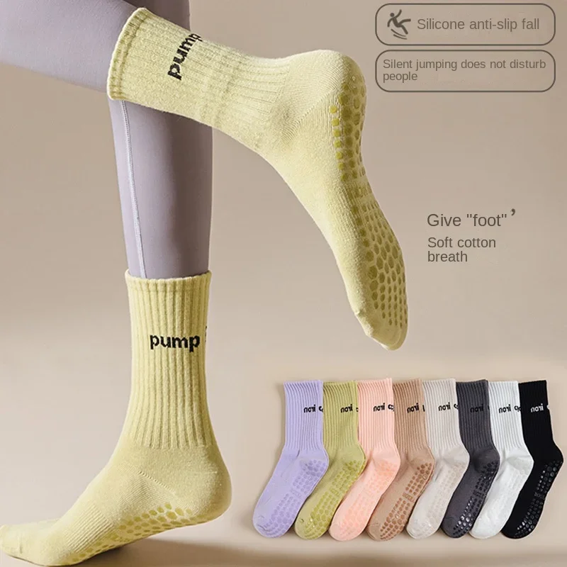Women Mid Tube Yoga Socks Anti - Yoga Fitness Youtube のレビューと価格