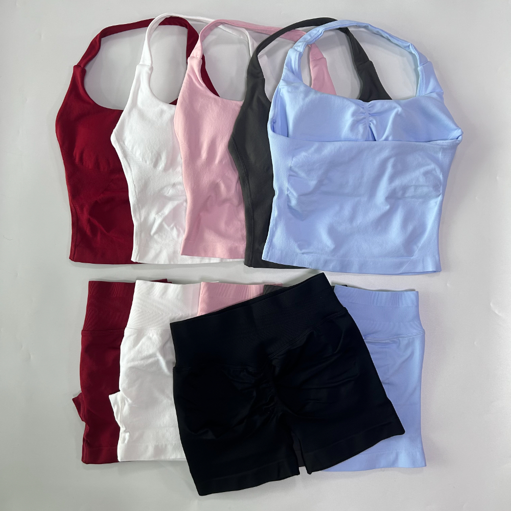 No Logo Women Gym Set Halter T - Yoga Fitness Logo のレビューと価格
