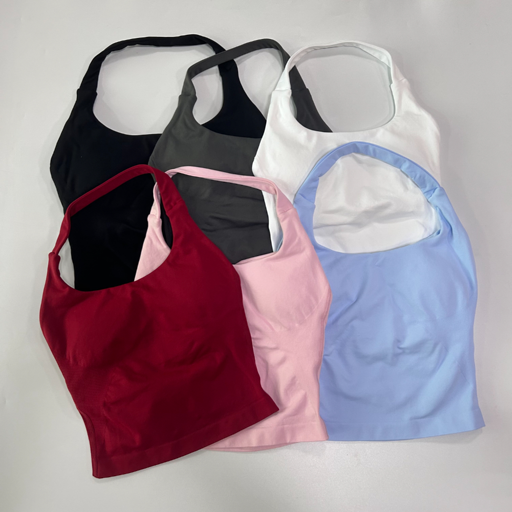 No Logo Women Gym Set Halter T - Yoga Fitness Logo のレビューと価格