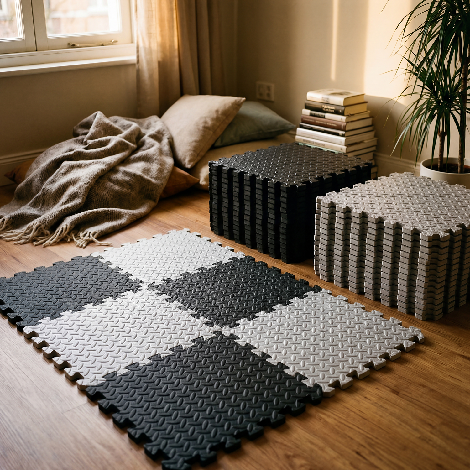 Large 60x60cm EVA Foam Mat 8Pc - Yoga Fitness Hotel のレビューと価格