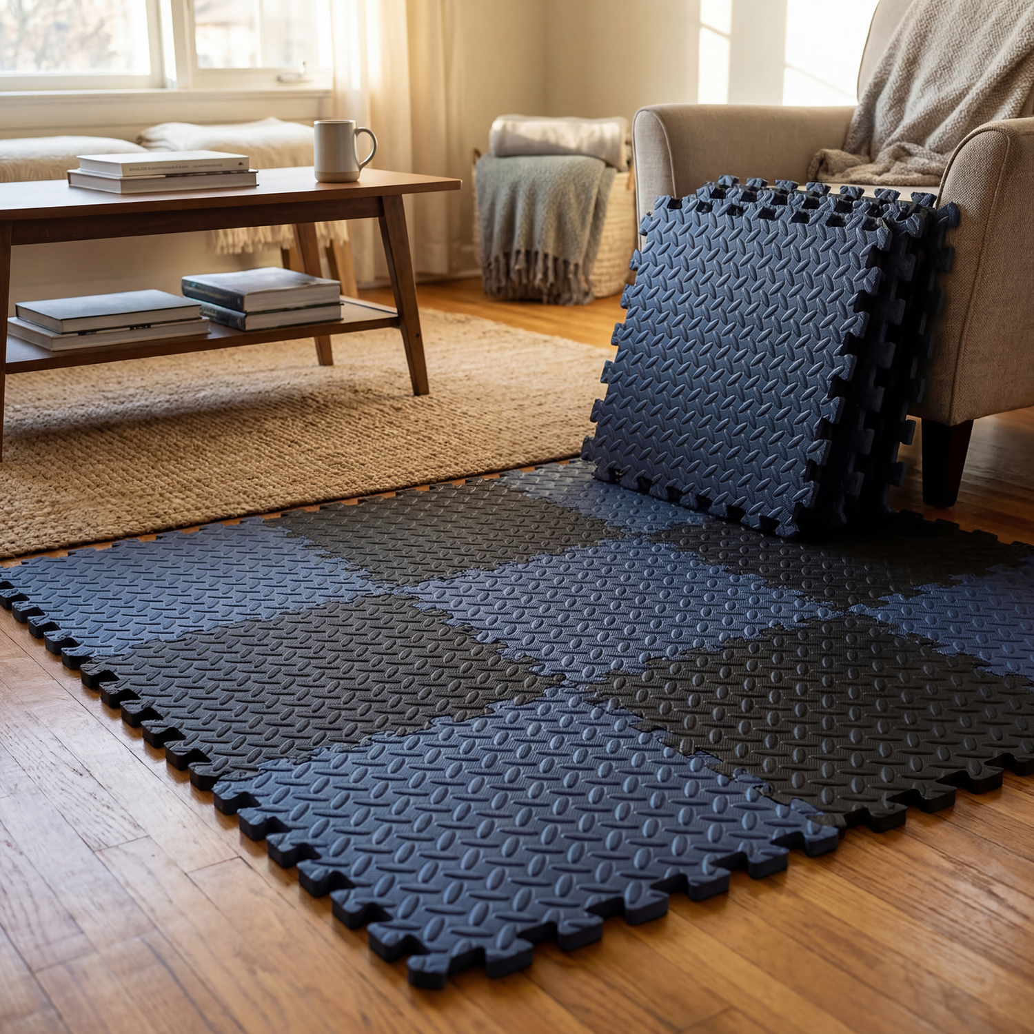 Large 60x60cm EVA Foam Mat 8Pc - Yoga Fitness Hotel のレビューと価格