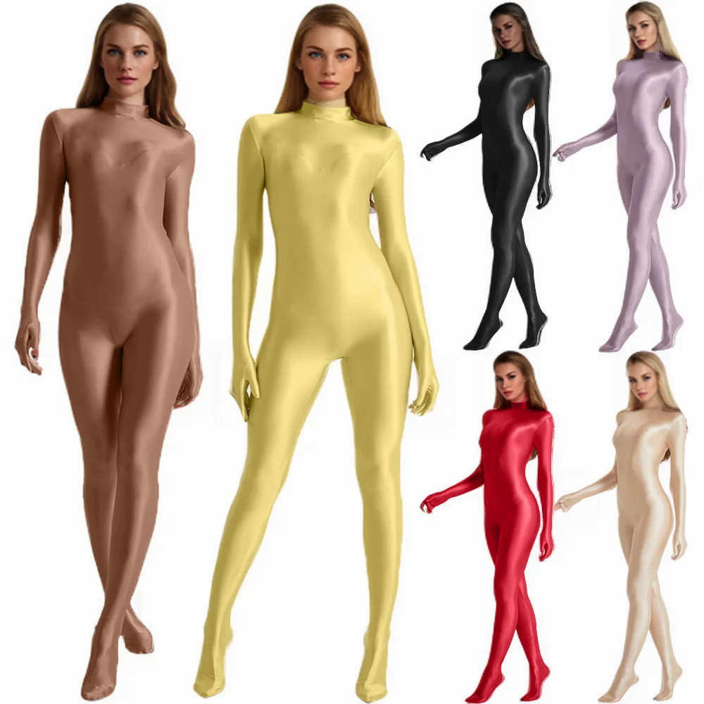 Women Oil Stretch High Neck Bo - Yoga Fitness Jumpsuit のレビューと価格
