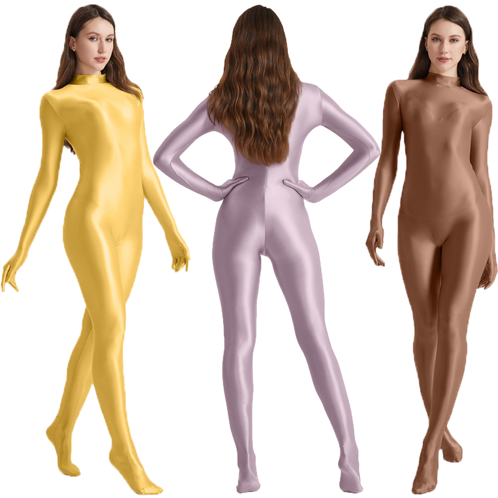 Women Oil Stretch High Neck Bo - Yoga Fitness Jumpsuit のレビューと価格