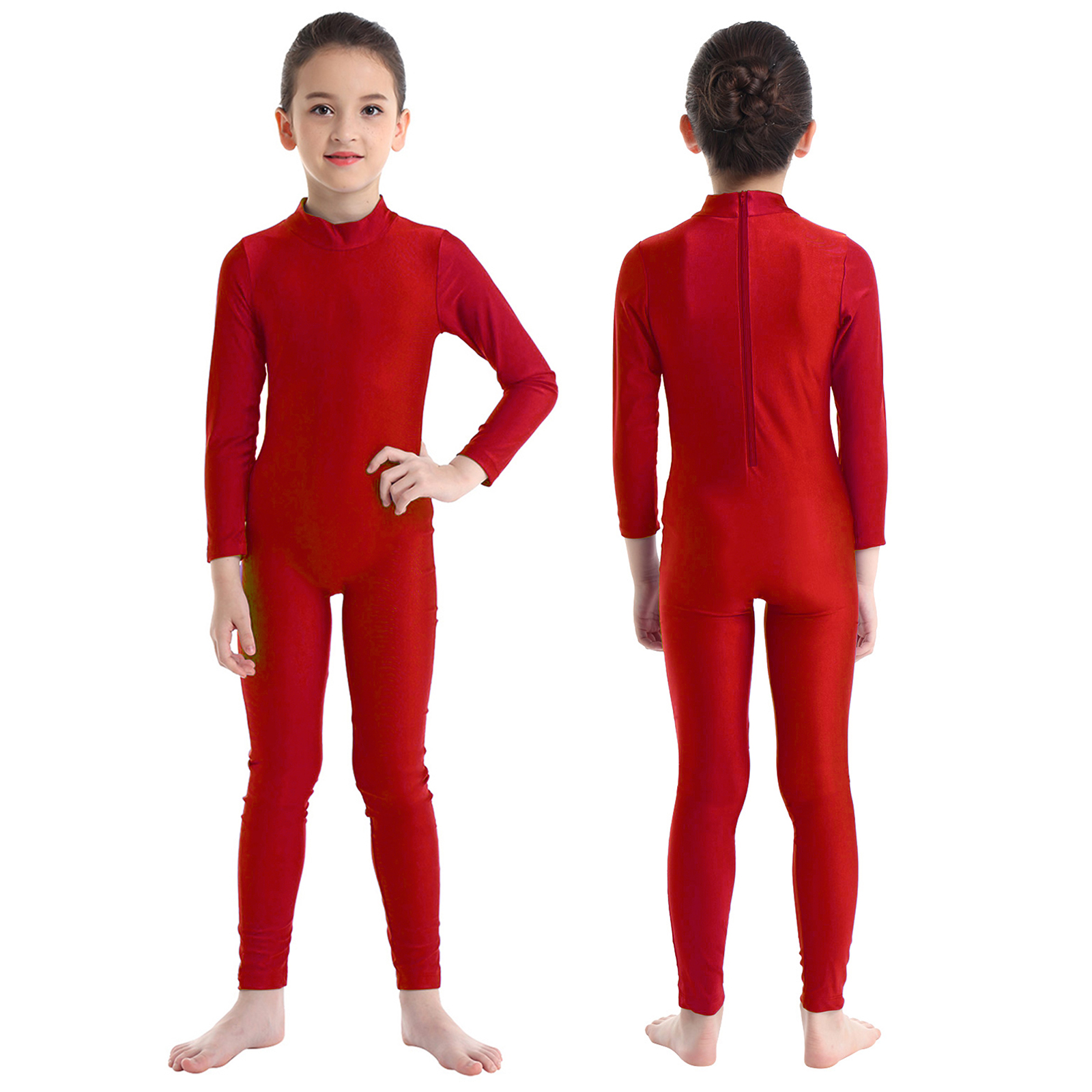 Kids Girl Long Sleeve Zipper B - Yoga Fitness Jumpsuit のレビューと価格