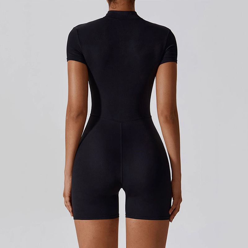 Women's Zipper Short-Sleeve Yo - Yoga Fitness Jumpsuit のレビューと価格