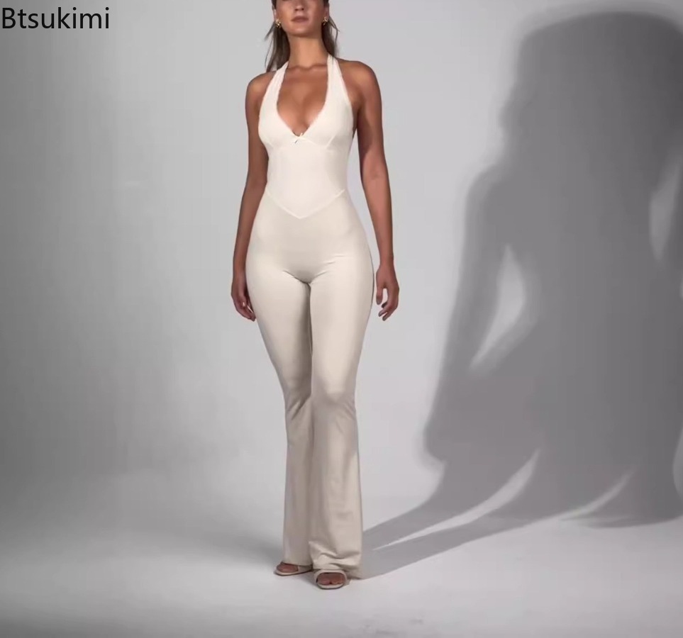 New Sexy V-neck Jumpsuit Gym W - Yoga Fitness Jumpsuit のレビューと価格