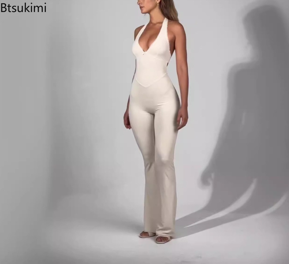 New Sexy V-neck Jumpsuit Gym W - Yoga Fitness Jumpsuit のレビューと価格
