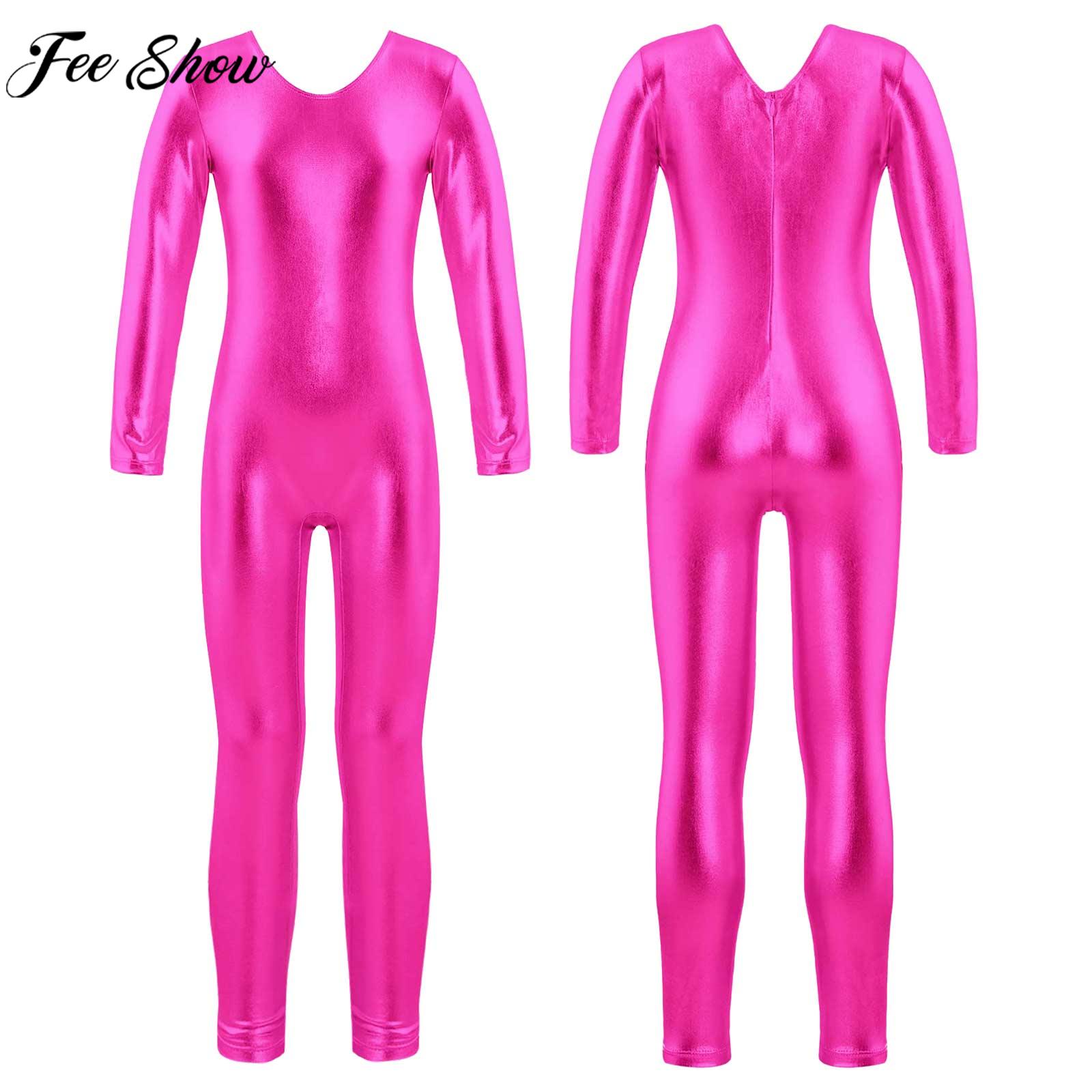 Girls Long Sleeve Zipper Bronz - Yoga Fitness Jumpsuit のレビューと価格