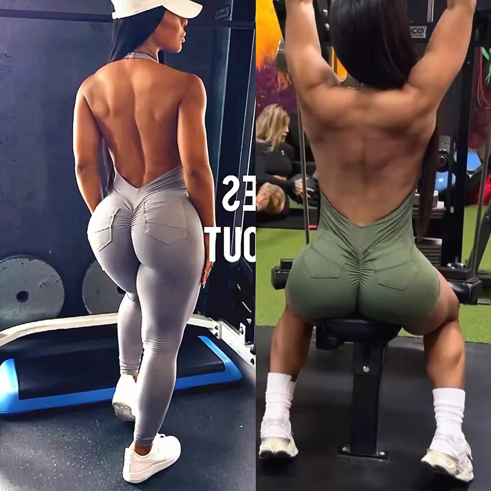 Pad Halter V Scrunch Romper Wo - Yoga Fitness Jumpsuit のレビューと価格
