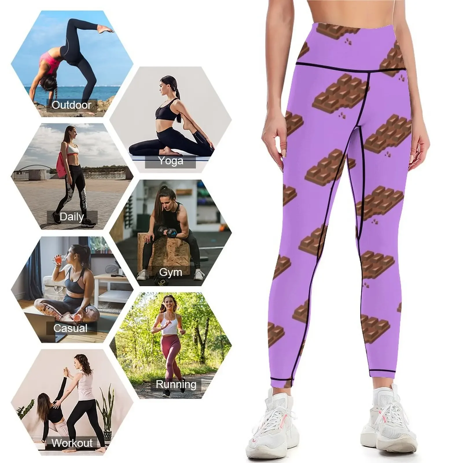 Chocolate bar Leggings for phy - Yoga Fitness Bar のレビューと価格
