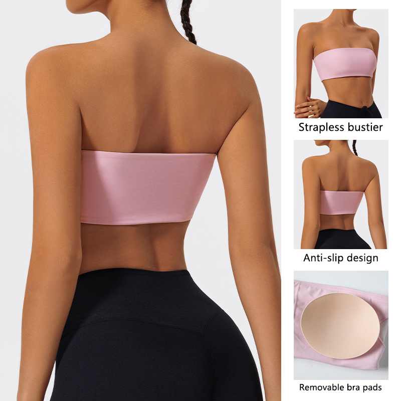 Strapless Sports Bra Gym Crop  - Yoga Fitness Youtube のレビューと価格