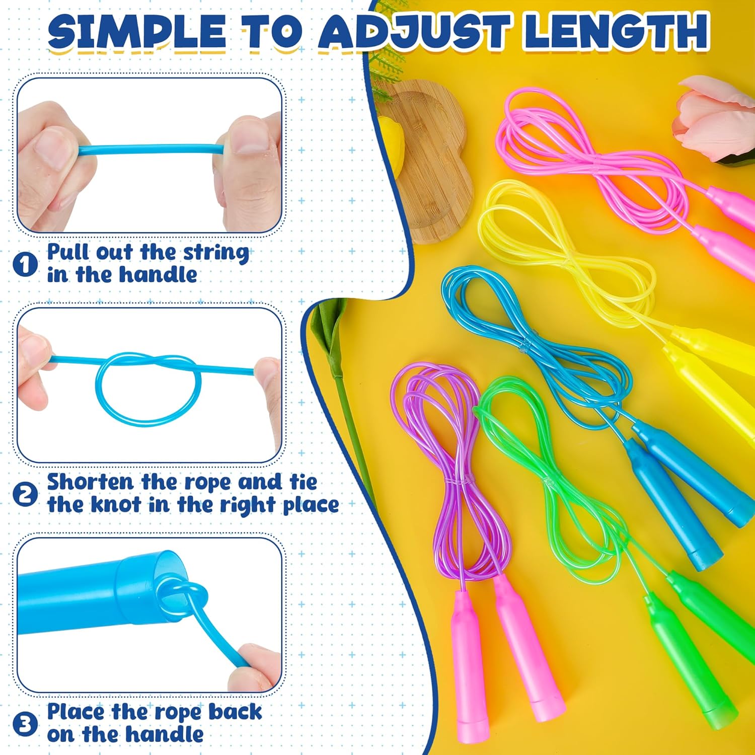 Colorful Adjustable Jump Ropes - Jump Rope のレビューと価格