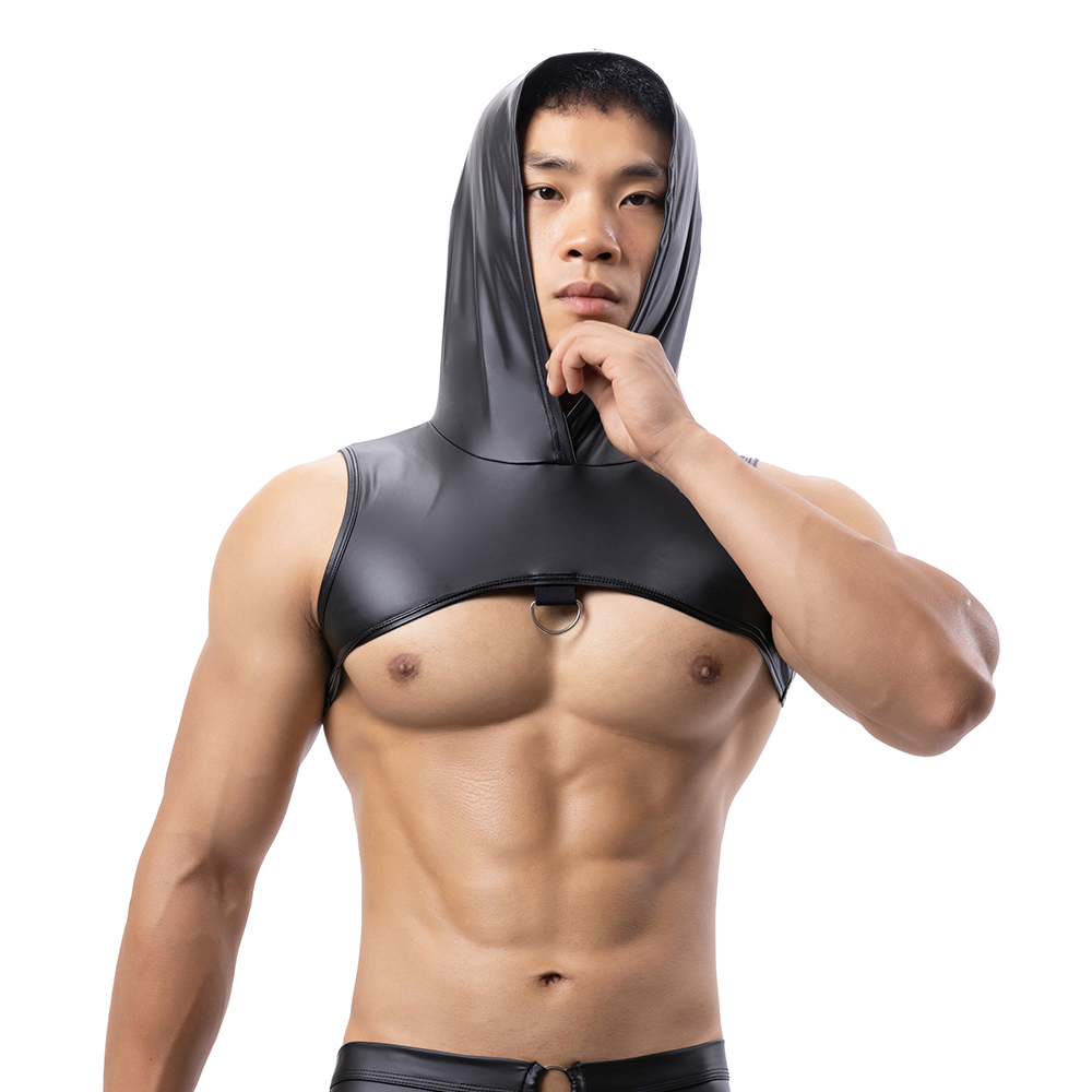 Men Faux Leather Hooded Fitnes - Gymnastics Rings のレビューと価格