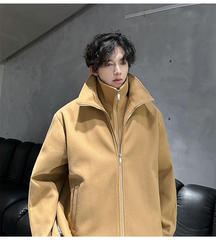 Wool Blend Jacket Man Black Me - Yoga Fitness Health のレビューと価格