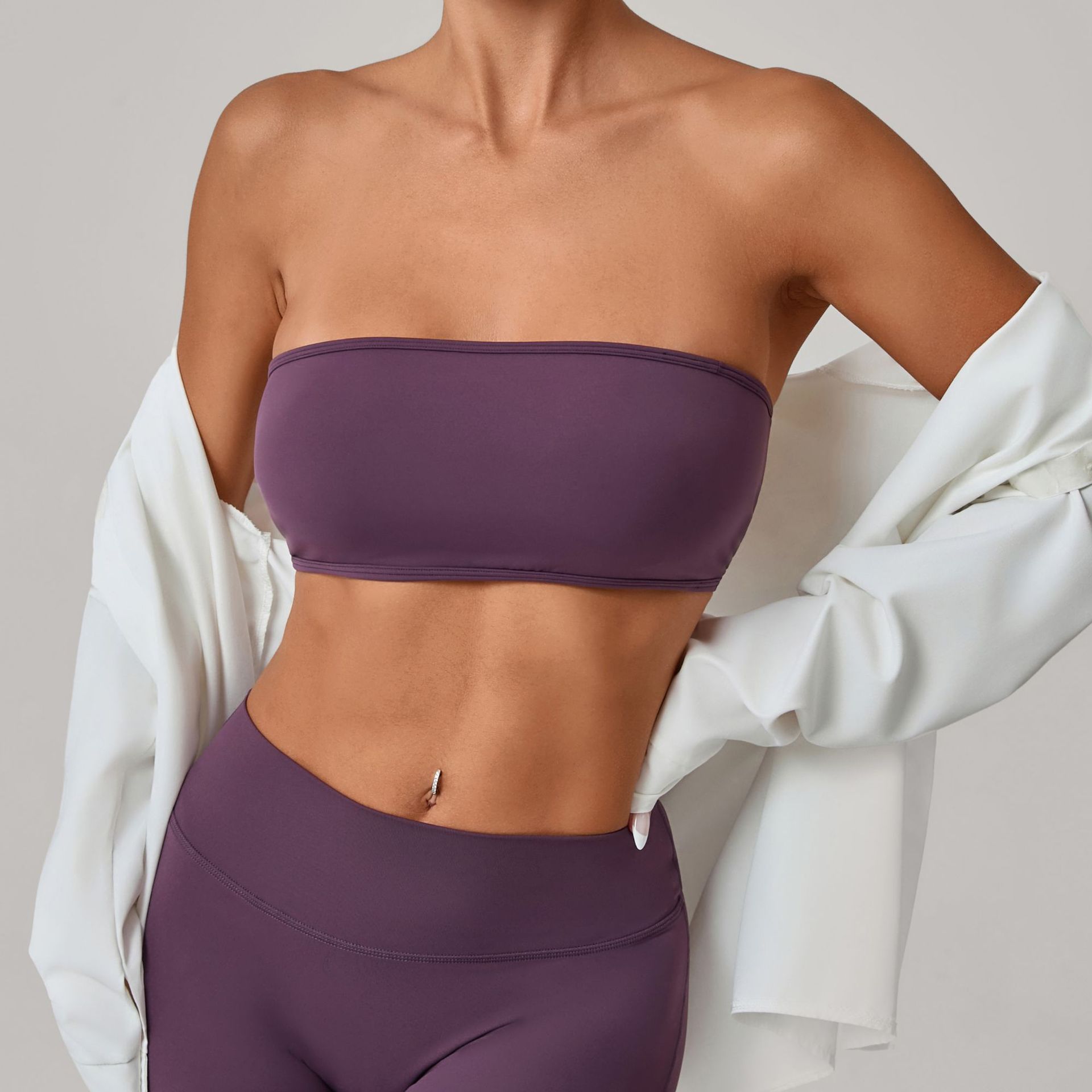 Women Strapless Sports Bra Gym - Yoga Fitness Youtube のレビューと価格