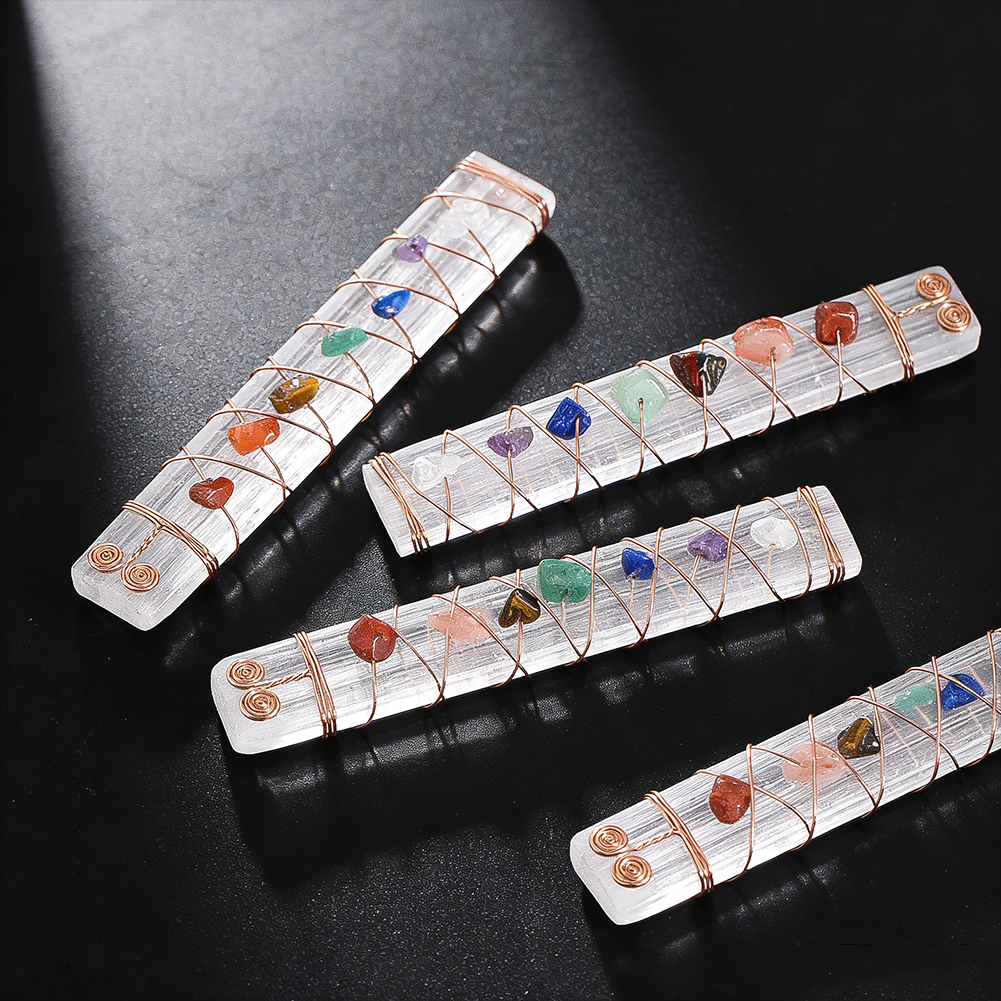 Natural Selenite Crystal Chakr - Yoga Fitness Bar のレビューと価格